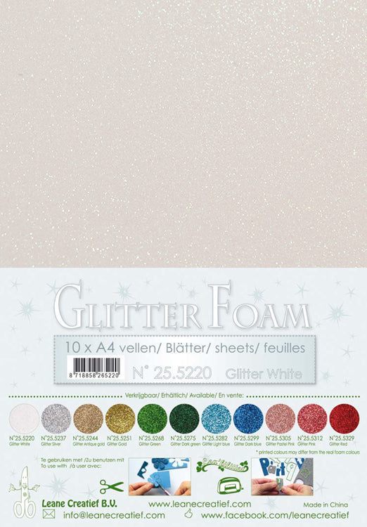 Glitter Foam Sheets, A4, 10 Sheets Assorted Colours -  Hong Kong