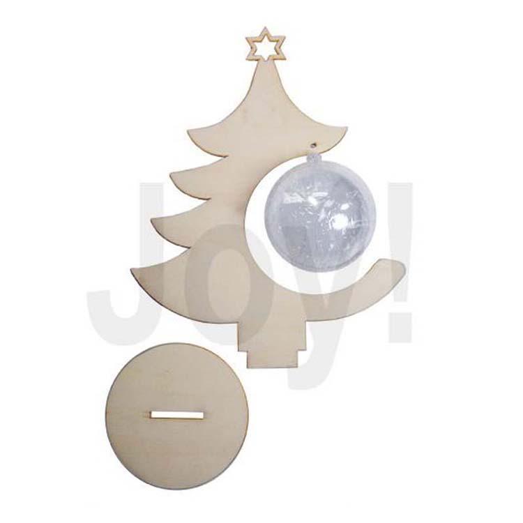 Joy! Crafts Wooden Figures - Christmas Tree With Transparent Ball 8 Cm