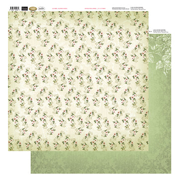 12 x12 Patterned Paper  - Blooms In Green - Vintage Rose Collection (5)