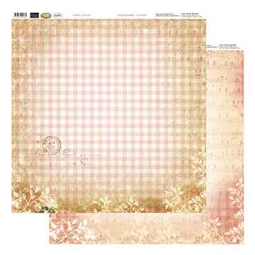 12x12 Patterned Paper  - Plaid & Music - Vintage Rose Collection (5)