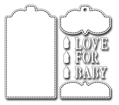 Frantic Stamper Cutting Die - Tag Builder #2 - Baby Tag