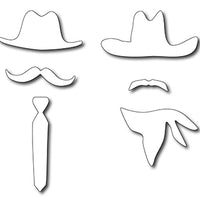 Frantic Stamper Cutting Die - American Dads Hats & Mustaches (set of 6 dies)