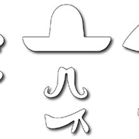 Frantic Stamper Cutting Die - International Hats & Mustaches (set of 9 dies)