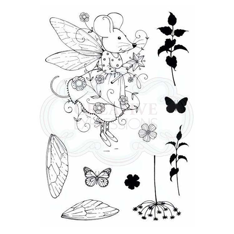 Pink Ink Designs A6 Clear Stamp Set Fairy Mouse